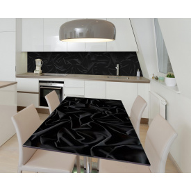 Наклейка 3Д виниловая на стол Zatarga «Чёрный бархат» 600х1200 мм для домов, квартир, столов, кофейн, кафе