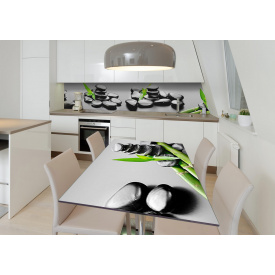 Наклейка 3Д виниловая на стол Zatarga «Ростки бамбука» 600х1200 мм для домов, квартир, столов, кофейн, кафе