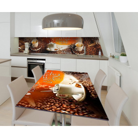 Наклейка 3Д виниловая на стол Zatarga «Перерыв на кофе» 650х1200 мм для домов, квартир, столов, кофейн, кафе