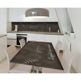 Наклейка 3Д виниловая на стол Zatarga «Рыбий скелет» 650х1200 мм для домов, квартир, столов, кофейн, кафе