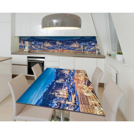 Наклейка 3Д вінілова на стіл Zatarga «У підніжжя гір» 650х1200 мм для будинків, квартир, столів, кав'ярень
