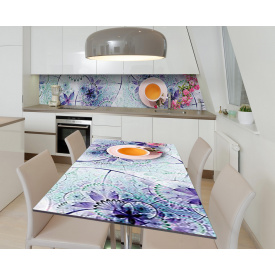 Наклейка 3Д виниловая на стол Zatarga «Травяные чаи» 650х1200 мм для домов, квартир, столов, кофейн, кафе