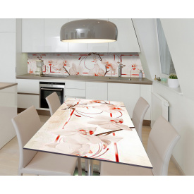 Наклейка 3Д виниловая на стол Zatarga «Нежная лаконичность» 650х1200 мм для домов, квартир, столов, кофейн,