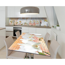 Наклейка 3Д виниловая на стол Zatarga «Загадка молочной орхидеи» 650х1200 мм для домов, квартир, столов,