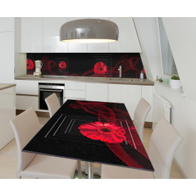 Наклейка 3Д вінілова на стіл Zatarga «Червоний дим» 600х1200 мм для будинків, квартир, столів, кафе
