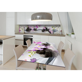 Наклейка 3Д виниловая на стол Zatarga «Утренняя медитация» 650х1200 мм для домов, квартир, столов, кофейн,