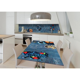 Наклейка 3Д вінілова на стіл Zatarga «Ягоний сніданок» 650х1200 мм для будинків, квартир, столів, кафе