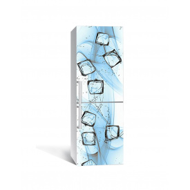 Наклейка на холодильник Zatarga «Вода з льодом» 650х2000 мм вінілова 3Д наклейка декор на кухню самоклеюча