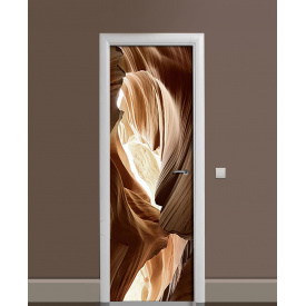 Наклейка на дверь Zatarga «Песчаные пещеры» 650х2000 мм виниловая 3Д наклейка декор самоклеящаяся