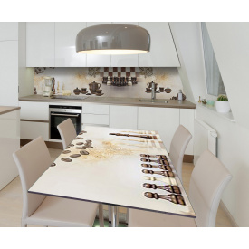 Наклейка 3Д виниловая на стол Zatarga «Шахматная церемония» 600х1200 мм для домов, квартир, столов, кофейн,