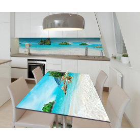 Наклейка 3Д виниловая на стол Zatarga «Сочные острова» 650х1200 мм для домов, квартир, столов, кофейн, кафе
