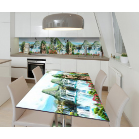 Наклейка 3Д виниловая на стол Zatarga «Чарующие потоки» 600х1200 мм для домов, квартир, столов, кофейн, кафе