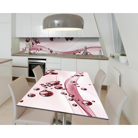 Наклейка 3Д виниловая на стол Zatarga «Гранатовые капли» 600х1200 мм для домов, квартир, столов, кофейн, кафе