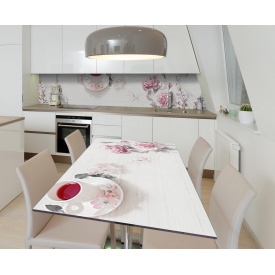 Наклейка 3Д виниловая на стол Zatarga «Чай в Париже» 600х1200 мм для домов, квартир, столов, кофейн, кафе