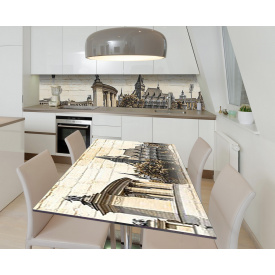 Наклейка 3Д виниловая на стол Zatarga «Площадь Героев» 600х1200 мм для домов, квартир, столов, кофейн, кафе