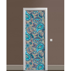 Наклейка на дверь Zatarga «Бирюзовое полотно» 650х2000 мм виниловая 3Д наклейка декор самоклеящаяся
