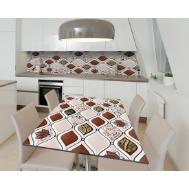 Наклейка 3Д виниловая на стол Zatarga «Плавные ромбы» 600х1200 мм для домов, квартир, столов, кофейн, кафе