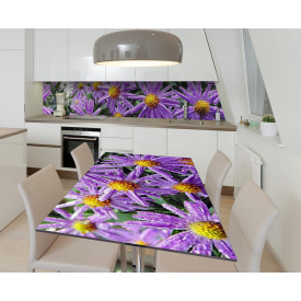 Наклейка 3Д виниловая на стол Zatarga «Лепестки в росе» 650х1200 мм для домов, квартир, столов, кофейн, кафе