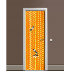 Наклейка на дверь Zatarga «Медовые соты» 650х2000 мм виниловая 3Д наклейка декор самоклеящаяся