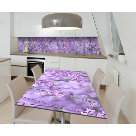 Наклейка 3Д виниловая на стол Zatarga «Фиолетовый сон» 600х1200 мм для домов, квартир, столов, кофейн, кафе