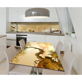 Наклейка 3Д виниловая на стол Zatarga «Зыбучие пески» 650х1200 мм для домов, квартир, столов, кофейн, кафе