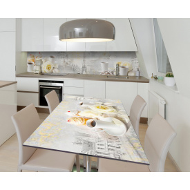 Наклейка 3Д вінілова на стіл Zatarga «Французький кондитер» 600х1200 мм для будинків, квартир, столів, кав'ярень,