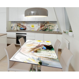 Наклейка 3Д виниловая на стол Zatarga «Спящие гондолы» 650х1200 мм для домов, квартир, столов, кофейн, кафе