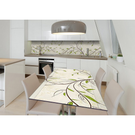 Наклейка 3Д вінілова на стіл Zatarga «Вітер в вербах» 650х1200 мм для будинків, квартир, столів, кав'ярень, кафе