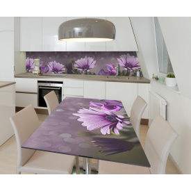 Наклейка 3Д виниловая на стол Zatarga «Пурпурное утро» 650х1200 мм для домов, квартир, столов, кофейн, кафе