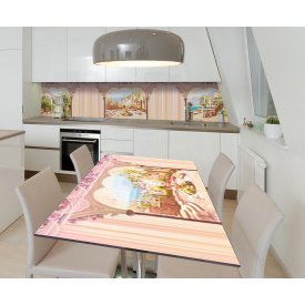 Наклейка 3Д виниловая на стол Zatarga «Неоклассика» 600х1200 мм для домов, квартир, столов, кофейн, кафе