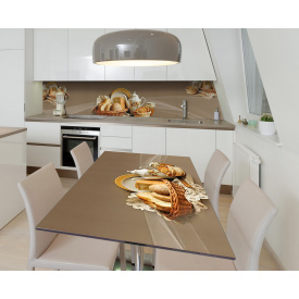 Наклейка 3Д виниловая на стол Zatarga «Ароматный хлеб» 650х1200 мм для домов, квартир, столов, кофейн, кафе