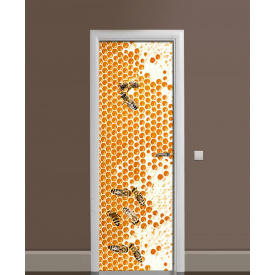 Наклейка на дверь Zatarga «Пчелиные соты» 650х2000 мм виниловая 3Д наклейка декор самоклеящаяся