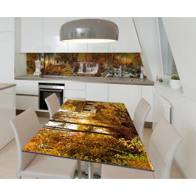 Наклейка 3Д вінілова на стіл Zatarga «Щасливий відлюдник» 650х1200 мм для будинків, квартир, столів, кав'ярень
