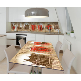 Наклейка 3Д виниловая на стол Zatarga «Лондонский звонок» 600х1200 мм для домов, квартир, столов, кофейн, кафе
