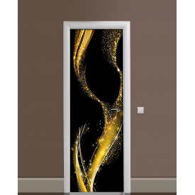 Наклейка на дверь Zatarga «Золотое волшебство» 650х2000 мм виниловая 3Д наклейка декор самоклеящаяся