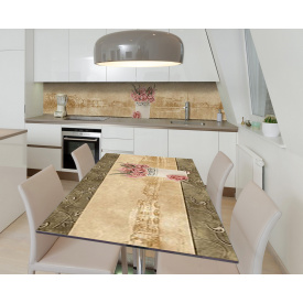 Наклейка 3Д вінілова на стіл Zatarga «Фото в старому альбомі» 650х1200 мм для будинків, квартир, столів, кав'ярень,