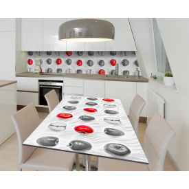 Наклейка 3Д виниловая на стол Zatarga «Яблочный урожай» 600х1200 мм для домов, квартир, столов, кофейн, кафе