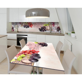 Наклейка 3Д вінілова на стіл Zatarga «Бочки з вином» 600х1200 мм для будинків, квартир, столів, кав'ярень