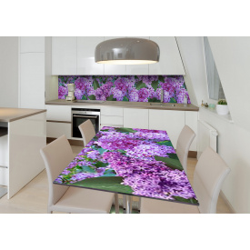 Наклейка 3Д вінілова на стіл Zatarga «Бузок у кольорі» 600х1200 мм для будинків, квартир, столів, кав'ярень