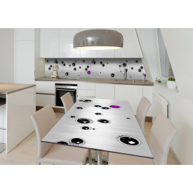Наклейка 3Д виниловая на стол Zatarga «Чёрная точка» 600х1200 мм для домов, квартир, столов, кофейн, кафе