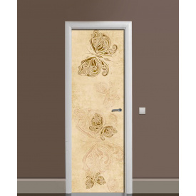 Наклейка на дверь Zatarga «Песочные бабочки» 650х2000 мм виниловая 3Д наклейка декор самоклеящаяся