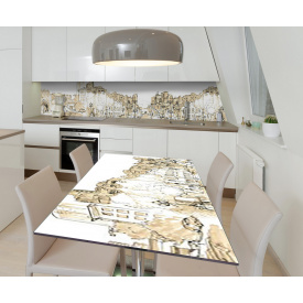 Наклейка 3Д виниловая на стол Zatarga «Шёпот города» 650х1200 мм для домов, квартир, столов, кофейн, кафе