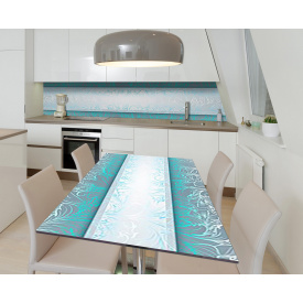 Наклейка 3Д виниловая на стол Zatarga «Морозный узор» 650х1200 мм для домов, квартир, столов, кофейн, кафе