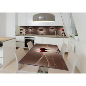Наклейка 3Д виниловая на стол Zatarga «Десертное вино» 600х1200 мм для домов, квартир, столов, кофейн, кафе