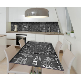 Наклейка 3Д вінілова на стіл Zatarga «Меню крейдою» 600х1200 мм для будинків, квартир, столів, кафе, кафе