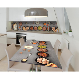 Наклейка 3Д виниловая на стол Zatarga «Специи Востока» 600х1200 мм для домов, квартир, столов, кофейн, кафе
