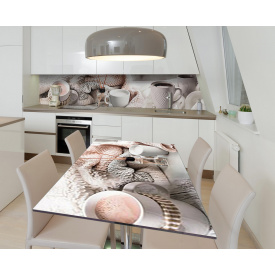 Наклейка 3Д виниловая на стол Zatarga «Ароматы зимы» 650х1200 мм для домов, квартир, столов, кофейн, кафе