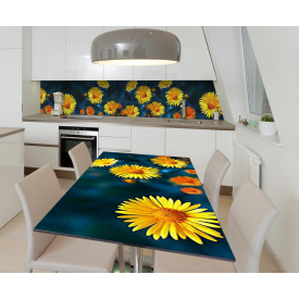 Наклейка 3Д вінілова на стіл Zatarga «Сонячна посмішка» 600х1200 мм для будинків, квартир, столів, кав'ярень, кафе