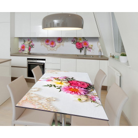 Наклейка 3Д виниловая на стол Zatarga «Нежное ожерелье» 600х1200 мм для домов, квартир, столов, кофейн, кафе