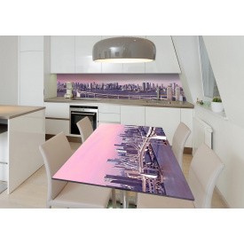 Наклейка 3Д виниловая на стол Zatarga «Деловой центр» 650х1200 мм для домов, квартир, столов, кофейн, кафе